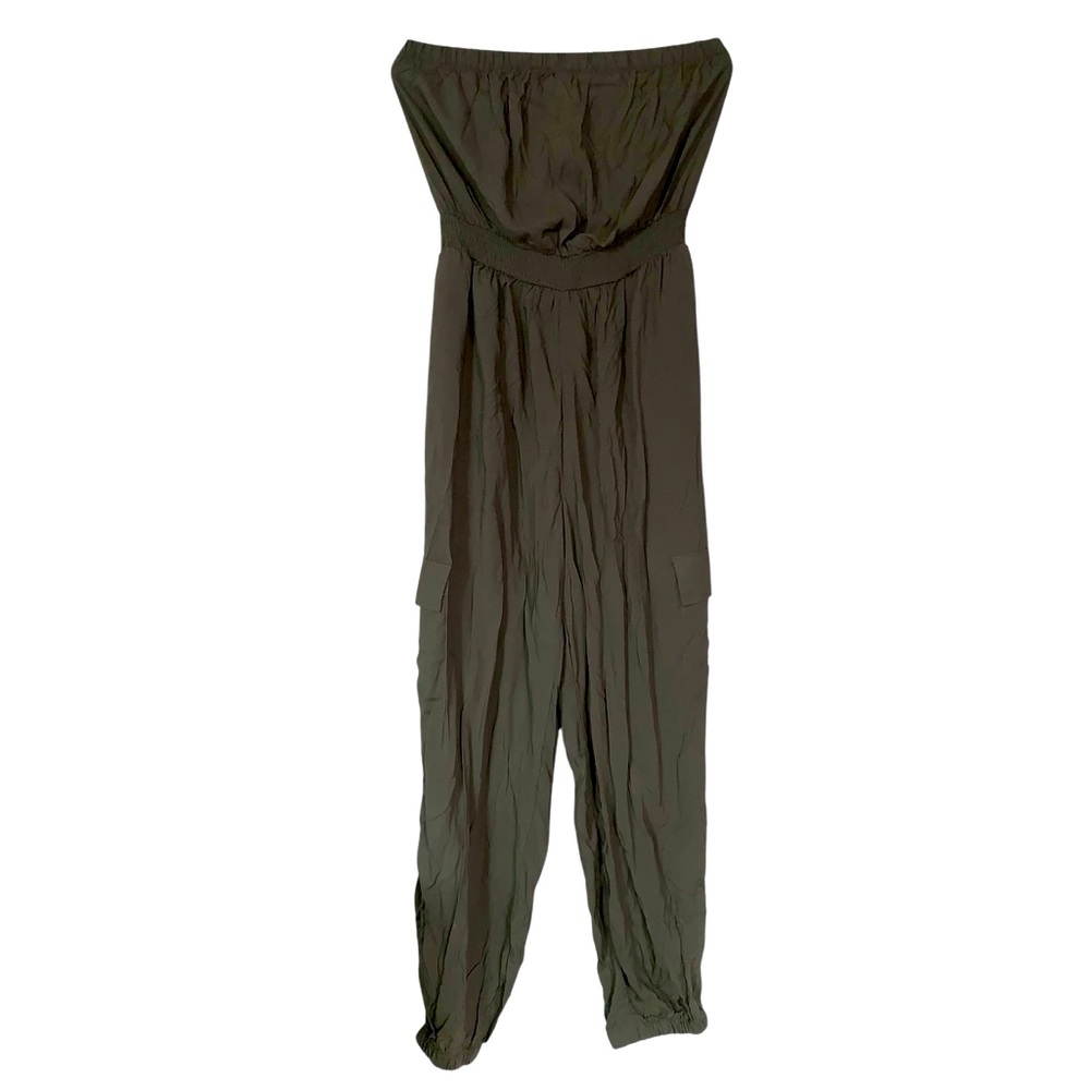 Justify Olive Green Strapless Jumpsuit Junior’s size extra large